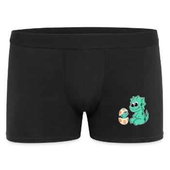Dinosaurs with Baby Dinosaurs - Men's Boxer Shorts - black - Front