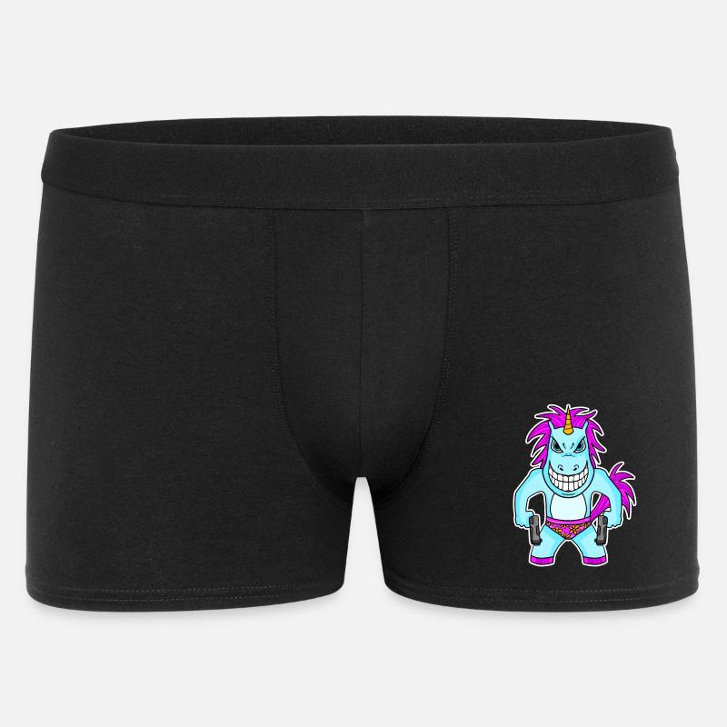 Einhorn mit Pistole - Männer Boxer Shorts - Schwarz