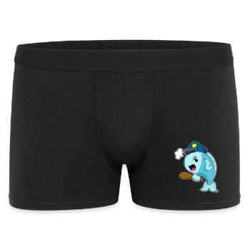 Fish Policeman Baton Police - Men's Boxer Shorts - black - Front