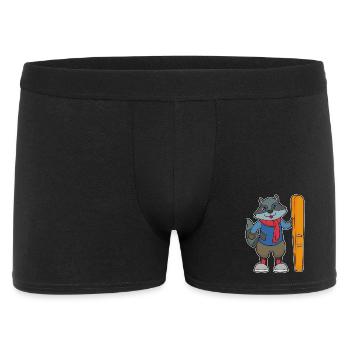 Waschbär Skifahrer Ski - Männer Boxer Shorts - Schwarz - Vorne