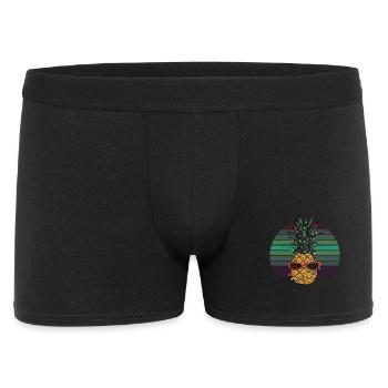 Retro Pineapple String of Lights Christmas Gift - Men's Boxer Shorts - black - Front