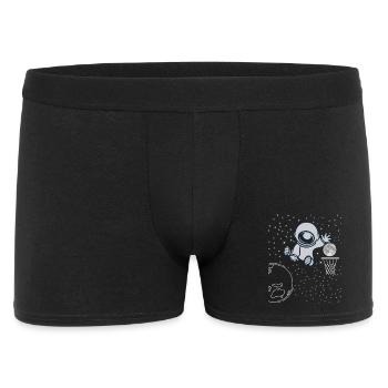 Astronaut Playing Basketball - Funny Basketball - Männer Boxer Shorts - Schwarz - Vorne