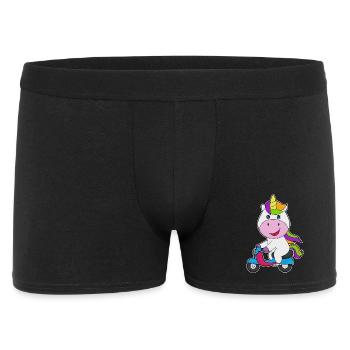 Einhorn Motorrroller - Männer Boxer Shorts - Schwarz - Vorne