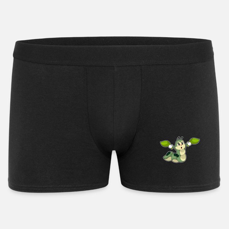 Raupe Blätter - Männer Boxer Shorts - Schwarz