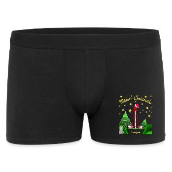 Christmas, Lighthouse Camping, Iconic Wolf - Men's Boxer Shorts - black - Front