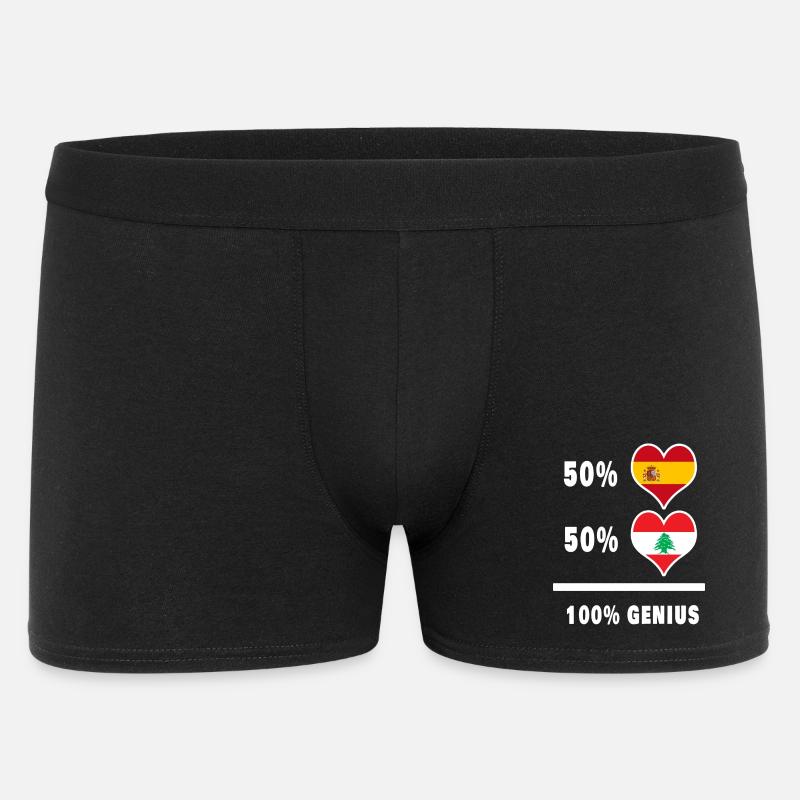 Liban et Espagne génie / cadeau - Boxer Homme - noir