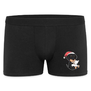 Dachshund dog Christmas sleep tired - Men's Boxer Shorts - black - Front