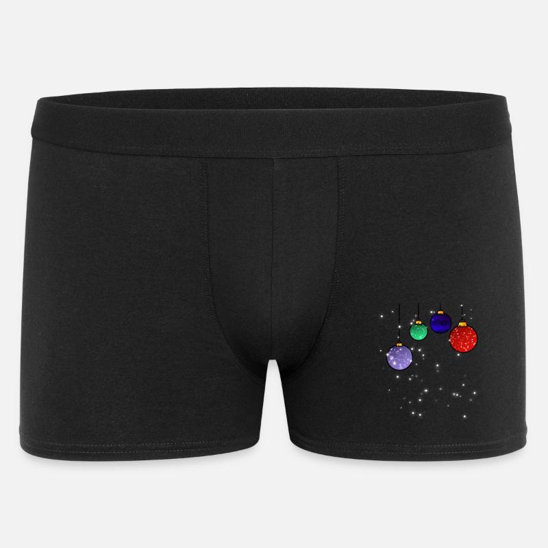 Christbaumkugeln mit Schneeflocken - Männer Boxer Shorts - Schwarz