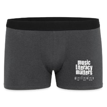 Music Literacy Matters - Männer Boxer Shorts - Anthrazit - Vorne