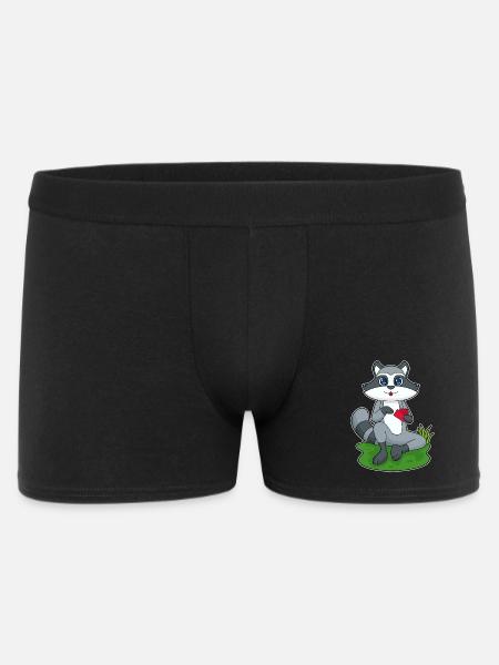 Waschbär Poker Pokerkarten - Männer Boxer Shorts - Schwarz