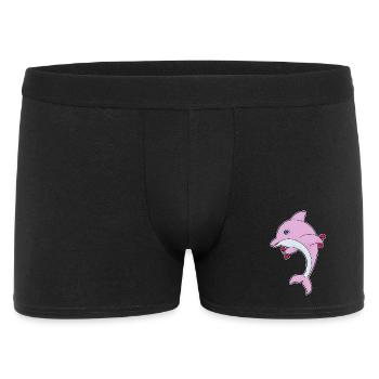 Delfin Bodybuilder Hanteln Bodybuilding - Männer Boxer Shorts - Schwarz - Vorne