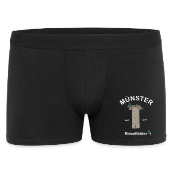 Münster, Rieselfelder, Vogelschutz, Eisvogel - Männer Boxer Shorts - Schwarz - Vorne