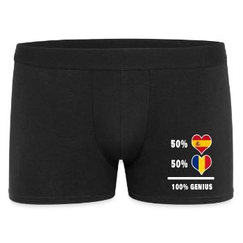 Rumänien und Spanien Genie / Geschenk - Männer Boxer Shorts - Schwarz - Vorne
