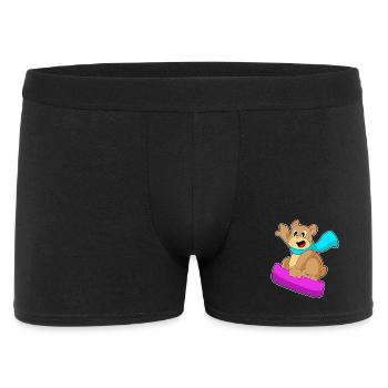 Bear Snowboarder Snowboard - Men's Boxer Shorts - black - Front