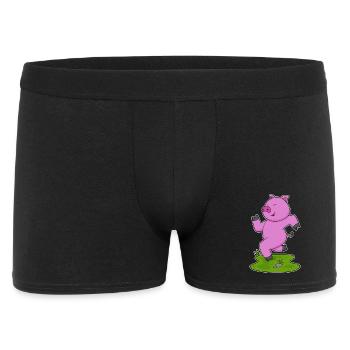 Schwein Jogger Joggen Sport - Männer Boxer Shorts - Schwarz - Vorne