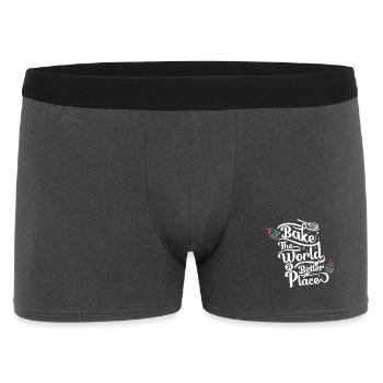 Bake the World a Better Place - Baking Lovers - Men's Boxer Shorts - charcoal grey - Front