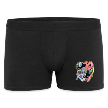 10. Geburtstag 10 Jahre Junge Astronaut Weltall - Männer Boxer Shorts - Schwarz - Vorne