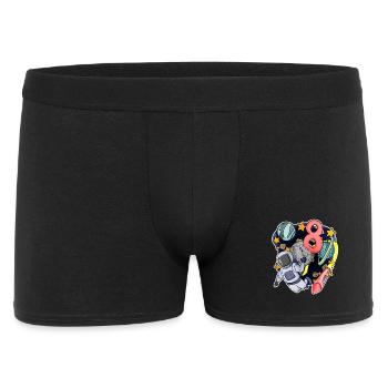 8. Geburtstag 8 Jahre Junge Astronaut Weltall - Männer Boxer Shorts - Schwarz - Vorne