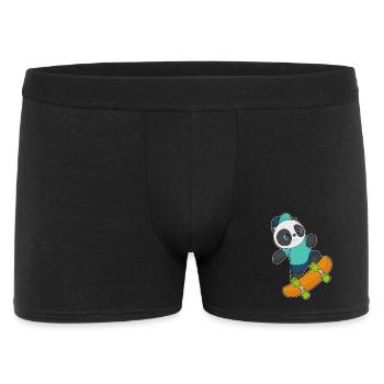 Panda Skater Skateboard - Männer Boxer Shorts - Schwarz - Vorne