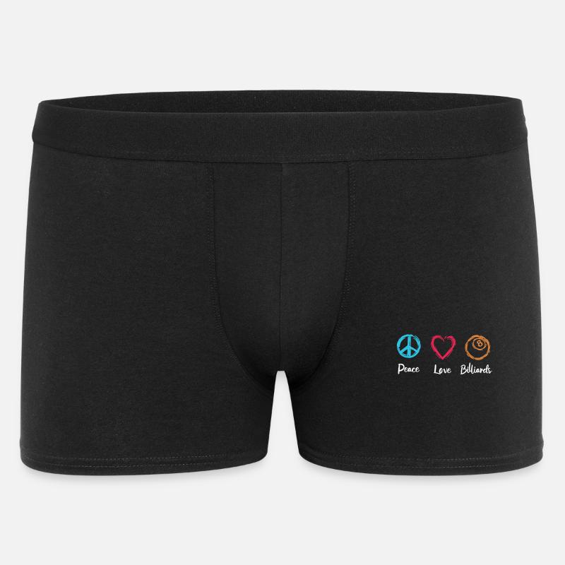 Peace Love Billiards - Männer Boxer Shorts - Schwarz