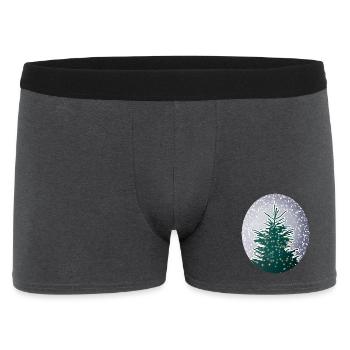 illuminated Christmas tree in the snow - Men's Boxer Shorts - charcoal grey - Front