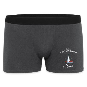 Portland, Lighthouse Head, Maine - Men's Boxer Shorts - charcoal grey - Front