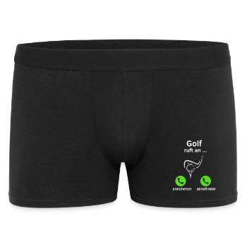 Golf ruft an - annehmen oder annehmen? - Männer Boxer Shorts - Schwarz - Vorne