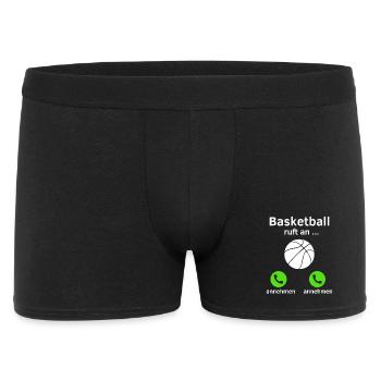 Basketball ruft an - annehmen oder annehmen? - Männer Boxer Shorts - Schwarz - Vorne