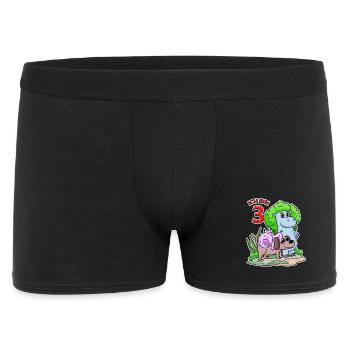 3. Geburtstag Niedliche Tiere 3 Jahre alt - Männer Boxer Shorts - Schwarz - Vorne
