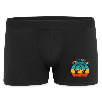 Musikliebe Retro Kopfhörer - Männer Boxer Shorts - Schwarz - Vorne