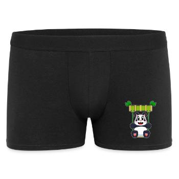 Panda Schaukel - Männer Boxer Shorts - Schwarz - Vorne