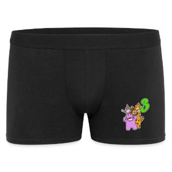 3 ans - 3ème anniversaire avec motif animal - Boxer Homme - noir - Devant