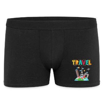 Voyage - Idée cadeau pour les amoureux des voyages - Boxer Homme - noir - Devant