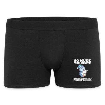 Müde Spruch lustig Schlafen Ausschlafen Faul - Männer Boxer Shorts - Schwarz - Vorne