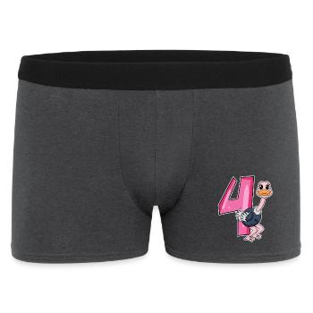 4 ans - 4ème anniversaire avec motif animal - Boxer Homme - charbon - Devant