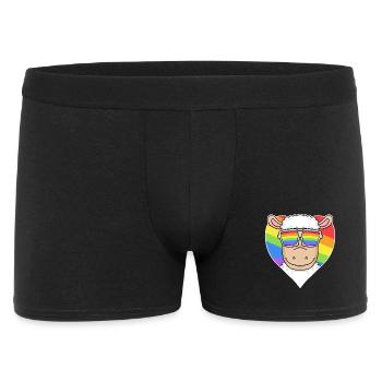 Gay LGBT Animal Sheep Rainbow Heart - Men's Boxer Shorts - black - Front