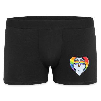 Gay Animal Penguin Rainbow Heart - Boxer Homme - noir - Devant