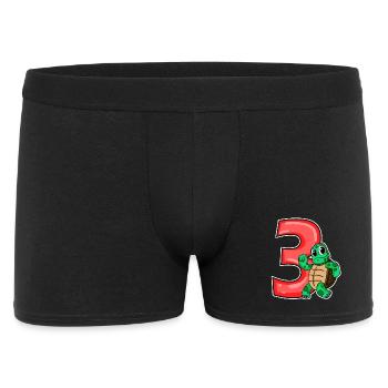 3 years old - 3rd birthday with animal motif - Men's Boxer Shorts - black - Front