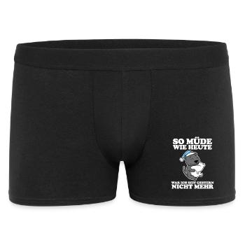 Müde Spruch lustig Schlafen Ausschlafen Faul - Männer Boxer Shorts - Schwarz - Vorne
