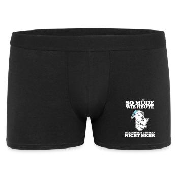 Müde Spruch lustig Schlafen Ausschlafen Faul - Männer Boxer Shorts - Schwarz - Vorne
