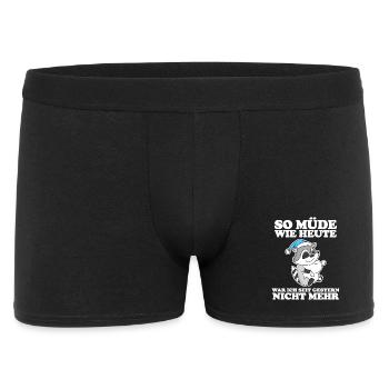 Müde Spruch lustig Schlafen Ausschlafen Faul - Männer Boxer Shorts - Schwarz - Vorne