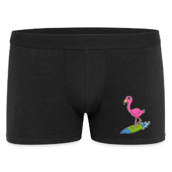 Été de surf sur planche de surf au flamant rose - Boxer Homme - noir - Devant