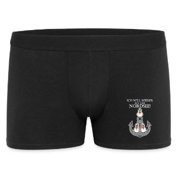 Nordsee Plattdeutsch Spruch Moin Möwe Anker - Männer Boxer Shorts - Schwarz - Vorne