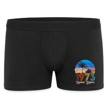Round Birthday Vintage 1973 Gift - Men's Boxer Shorts - black - Front