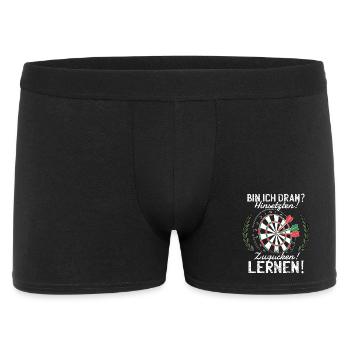 Dartspiel Spieler - Männer Boxer Shorts - Schwarz - Vorne