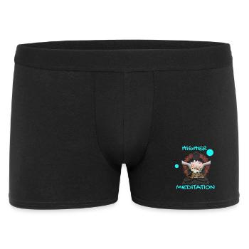 Bouddha de méditation supérieure avec des fleurs - Boxer Homme - noir - Devant