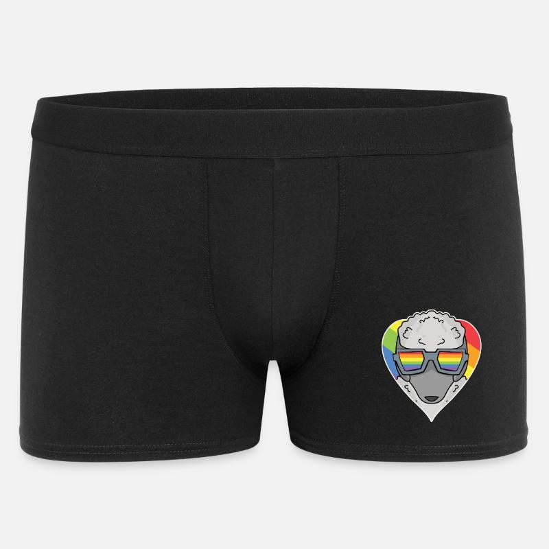 Regenbogen - Hund mit Brille - Pudel - Männer Boxer Shorts - Schwarz