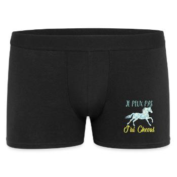 Je peux pas j'ai cheval florale poney equitation - Boxer Homme - noir - Devant