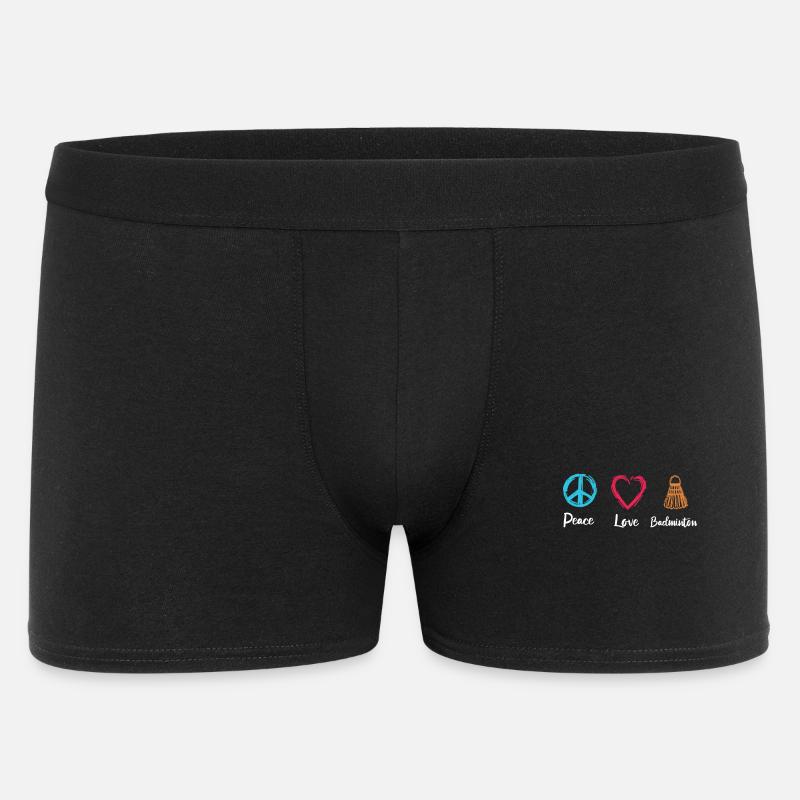 Peace Love Badminton - Männer Boxer Shorts - Schwarz