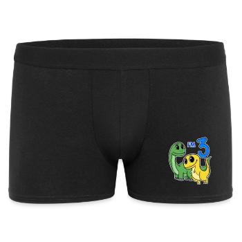 3 Jahre alt - 3. Geburtstag mit Tier Motiv - Männer Boxer Shorts - Schwarz - Vorne